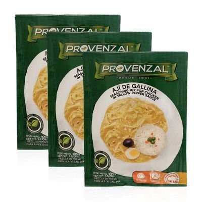 Aji de Gallina Provenzal 3 pack of 3.5 oz each - 3 sobres by Provenzal