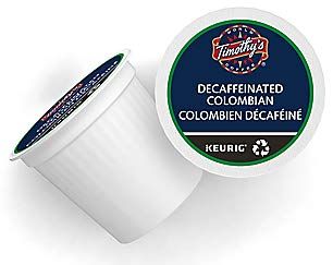Timothy's World Coffee DECAF Colombian 4 Boxes of 24 K-Cups for Keurig Brewers (Packaging May Vary)