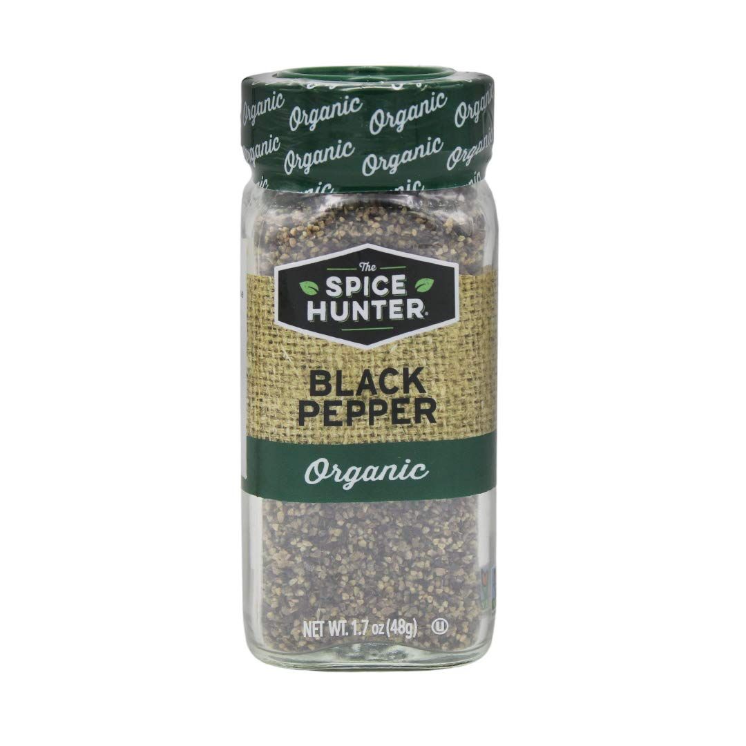 The Spice Hunter Pepper, Black, Coarse, Ground, Organic, 1.7-Ounce Jar