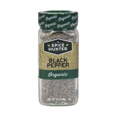 The Spice Hunter Pepper, Black, Coarse, Ground, Organic, 1.7-Ounce Jar