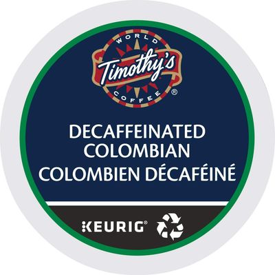Timothy&#39;s World Coffee DECAF Colombian 4 Boxes of 24 K-Cups for Keurig Brewers (Packaging May Vary)