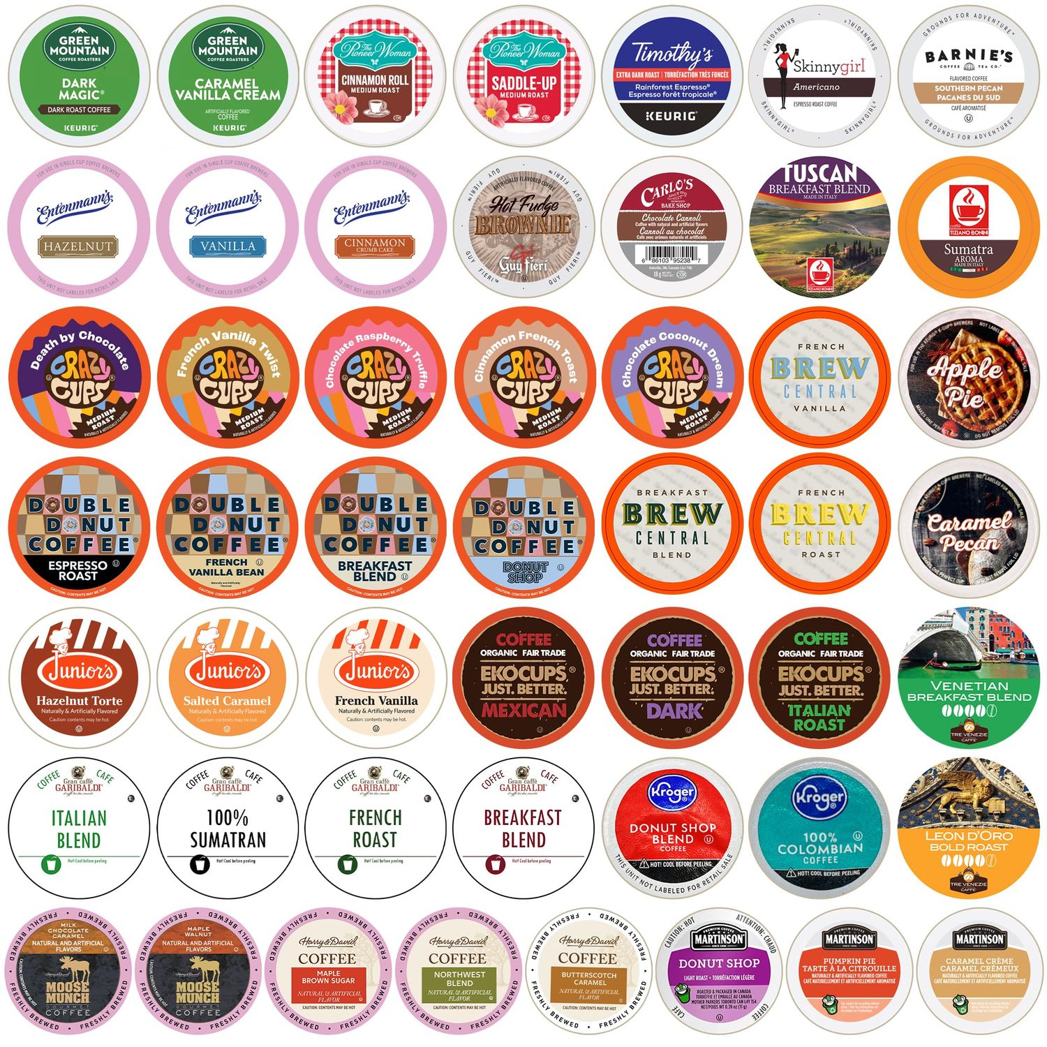 Coffee Variety Pack Sampler, Single Serve cups for the Keurig K Cup Brewer, 50 count