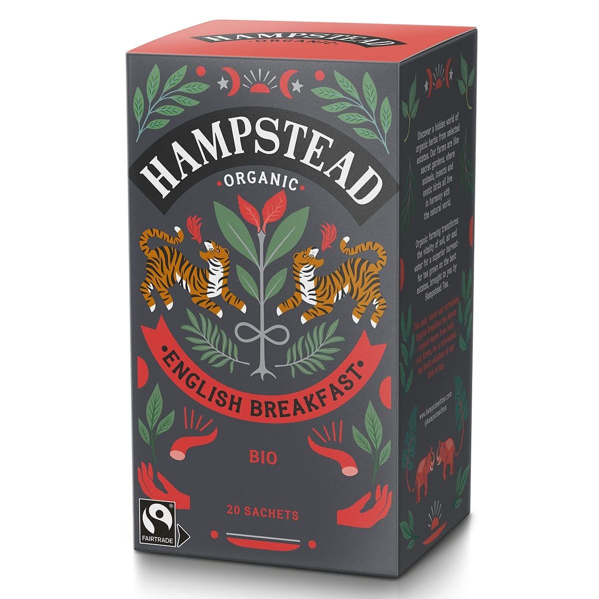 HAMPSTEAD TEA English Breakfast Tea Sachets 20 Bag, 0.02 Pound