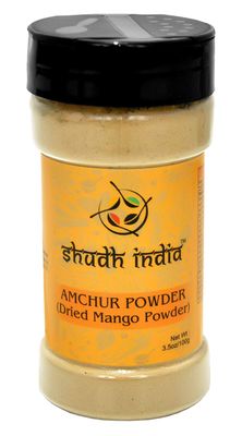 Shudh India Amchur (Mango) Ground Powder Spice ~ All Natural | Salt-Free | Vegan | No Colors | Gluten Friendly | NON-GMO | Indian Origin (Amchur Powder)
