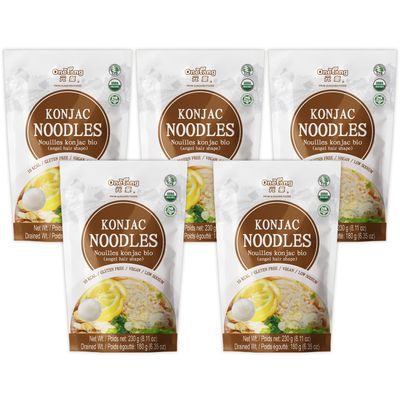 ONETANG Organic Shirataki Konjac Angel Hair Noodles, USDA Organic, Vegan, Gluten Free, Fat Free, Keto Friendly, Low Carbs 5 Pack Inside 8.11 Oz, 40.6 Oz