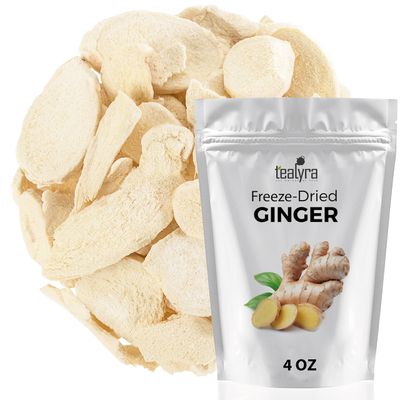 Tealyra - Ginger - Freeze Dried Fruits Snacks Chunks - Non-GMO - Gluten-Free - No Sugar Added - 100% Naturally Processes - 4-ounce
