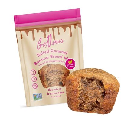 GoNanas Salted Caramel Oat Flour Banana Bread Mix, Suitable for Plant Based Vegan Diets, Gluten Free Dairy Free Snacks, Healthy Snacks For Adults, Muffin Mix, Nut Free, Cupcakes Dessert, NON-GMO, 1pk