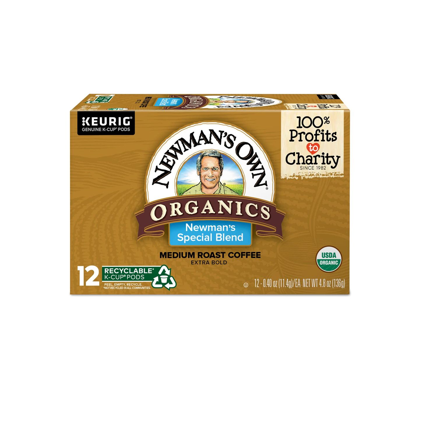 Newman&#39;s Own Organics Special Blend Keurig Single-Serve K-Cup Pods, Medium Roast Coffee, 12 Count