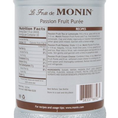 Monin Passion Fruit Puree 1 L 33.8 Fluid Ounces