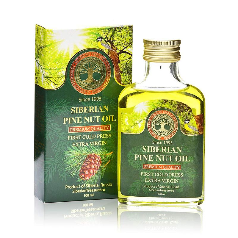 Siberian Pine Nut Oil 100 Ml, Premium Quality, Extra Virgin, First Cold Press - 3.4 Fl Oz