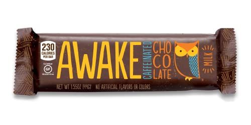 Awake Caffeinated Chocolate Energy Bar, Milk Chocolate, (12 Count of 1.55 oz Bars) 18.6 oz