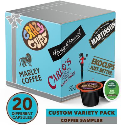 Custom Variety Pack Coffee, Single Serve Cups for Keurig K Cup Brewers, Variety, 20 Count