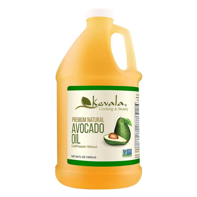 Kevala Avocado Oil - Avocado Oil for Cooking - Avocados - Cold Pressed Avocado Oil - Cooking Oil - Avocados Fresh - Vegetable Oil for Cooking - 64 fl oz - 1/2 gallon