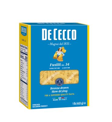 De Cecco Semolina Pasta, Fusilli No.34, 1 Pound (Pack of 6)