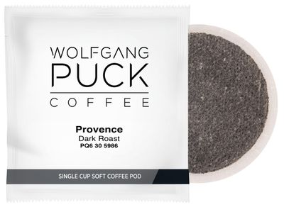 Wolfgang Puck Coffee, Provence French Roast Gram Coffee, 9.5 Gram Pods, 18 Count