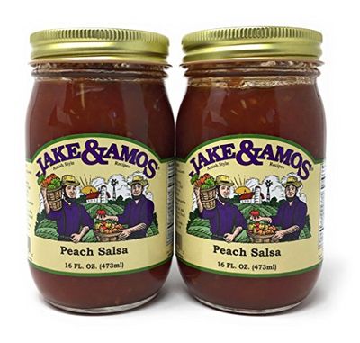 Jake &amp; Amos Peach Salsa / 2 - 16 Oz. Jars