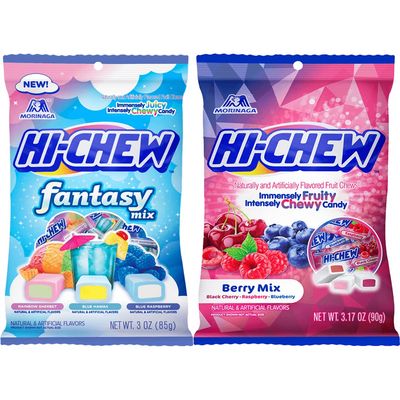 Hi Chew Candy 2 Different Flavors, Fantasy Mix and Berry Mix Fruity Chewy Japanese Candy Variety Pack of 2 (Fantasy &amp; Berry Mix)