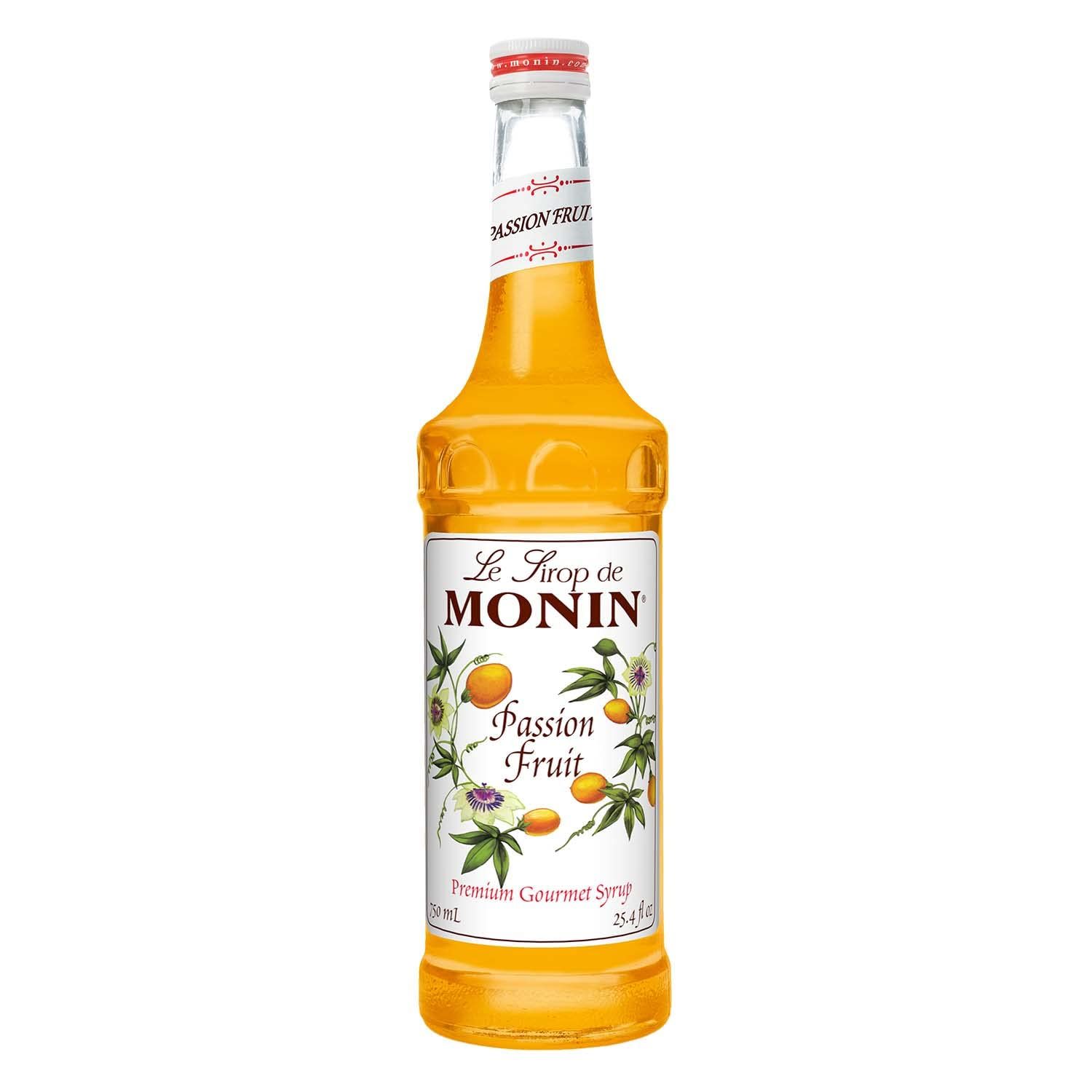 Monin - Passion Fruit Syrup, Sweet Tropical Flavors, Great for Teas, Sodas, &amp; Cocktails, Natural Flavors, No Artificial Sweeteners or Ingredients, Gluten-Free, Vegan, Non-GMO, Clean Label (750ml)