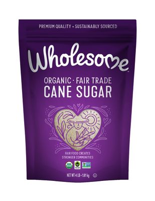 Wholesome Sweeteners 4-Pound Organic Cane Sugar, Fair Trade, Non GMO, Gluten Free &amp; Vegan for Baking and Sweetening, 1 Pack