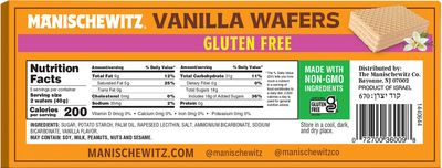 Manishewitz Gluten Free Vanilla Wafers, 7oz (3 Pack) Crispy Wafer with Creamy Vanilla Filling | Dairy Free | Non GMO | Kosher (including Passover)