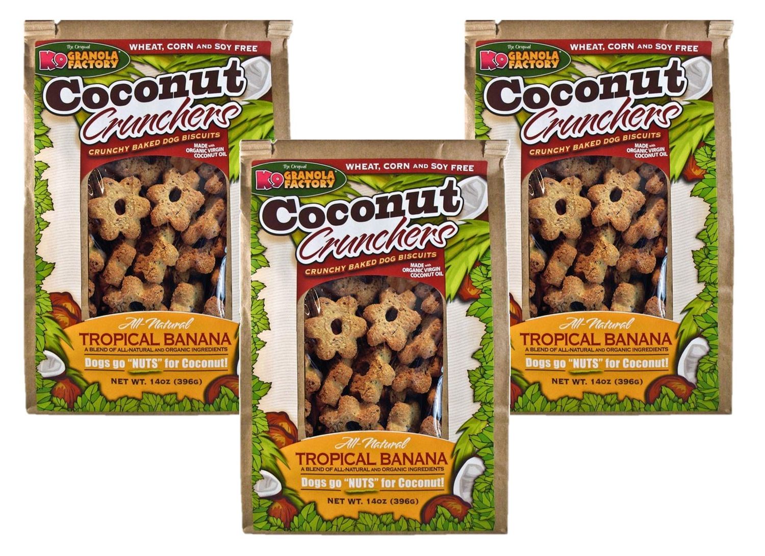 K9 Granola Factory Coconut Tropical Banana Crunchers (Pack of 3)