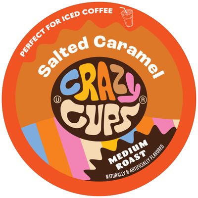 Crazy Cups Flavored Coffee for Keurig K-Cup Machines, Salted Caramel, Hot or Iced Drinks, 22 Single Serve, Recyclable Pods