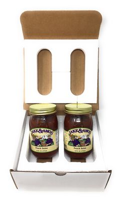 Jake &amp; Amos Peach Salsa / 2 - 16 Oz. Jars