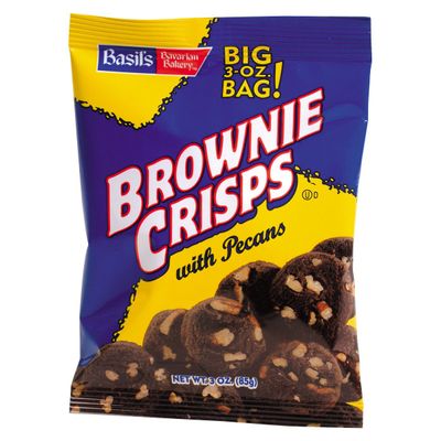 Basils Bavarian Bakery Brownie Crisps with Pecan 3 Oz (Pack of 48)