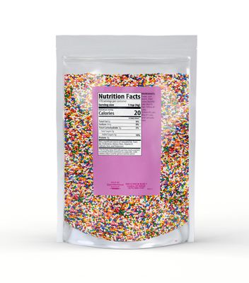 Rainbow Nonpareils Sprinkles By Unpretentious Baker, 1.5 lb, Round Sprinkles, Gluten Free, Clear Resealable Bag