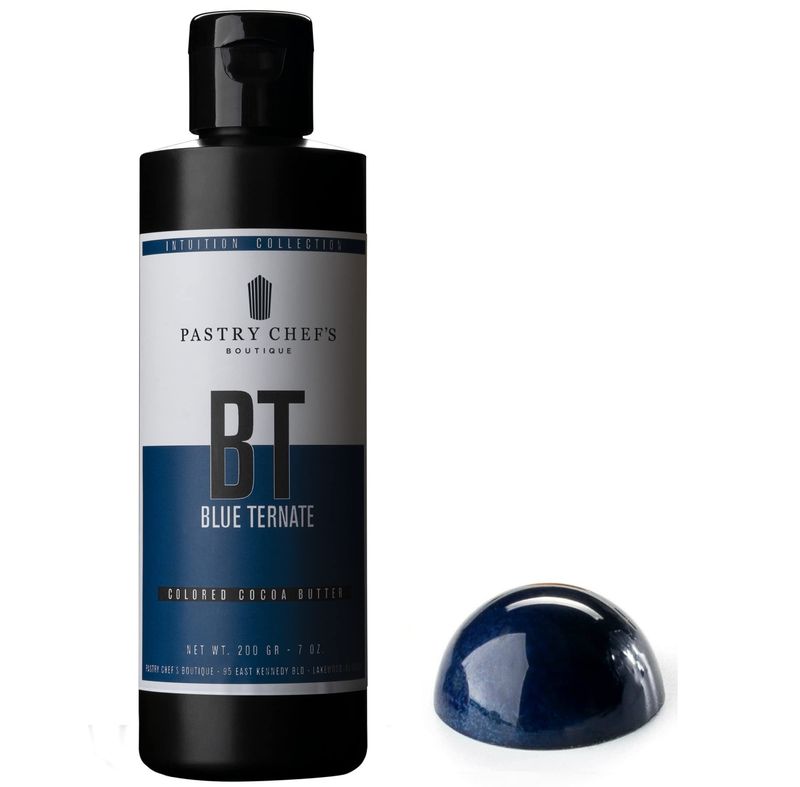 Pastry Chef's Boutique Intuition Collection Premium Colored Cocoa Butter Coloring for Chocolate - 7 oz. - Blue Ternate