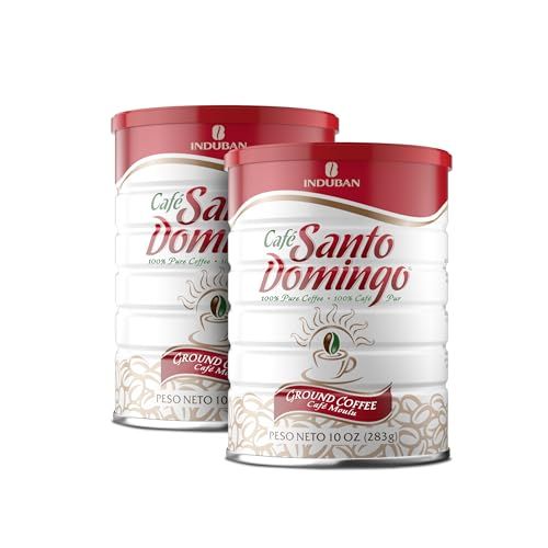 Caf Santo Domingo, 10 oz Can, Ground Coffee, Medium Roast - Product from the Dominican Republic (Pack of 2)
