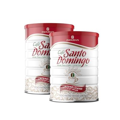 Caf Santo Domingo, 10 oz Can, Ground Coffee, Medium Roast - Product from the Dominican Republic (Pack of 2)