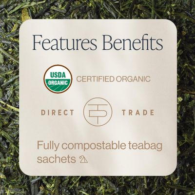 Rishi Tea Sencha Green Tea - Organic Sachet Tea Bags, Caffeinated Japanese Green Tea, Ideal for Hot or Iced Tea - 15 Count (Pack of 1)