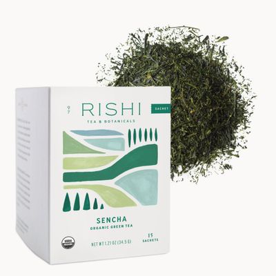 Rishi Tea Sencha Green Tea - Organic Sachet Tea Bags, Caffeinated Japanese Green Tea, Ideal for Hot or Iced Tea - 15 Count (Pack of 1)