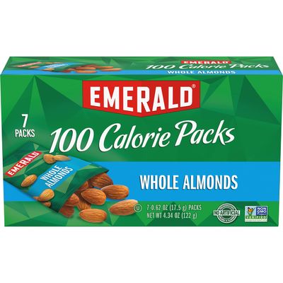 Emerald 34325 100 Calorie Pack All Natural Almonds, 0.63oz Packs, 7/Box