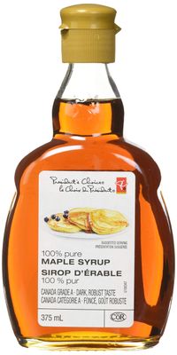 Presidents Choice Canada No. 1 Dark Maple Syrup - 375ml {Imported from Canada}