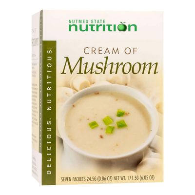 Nutmeg State Nutrition - High Protein Instant Soup Mix, Low Calorie, Low Fat, Low Carb, Ideal Protein Compatible, 7 Servings Per Box (Cream of Mushroom)