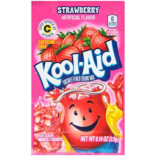 Kool-Aid Strawberry Flavored Unsweetened Caffeine Free Powdered Drink Mix, 48 Count (Pack of2)