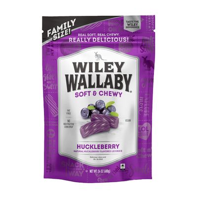 Wiley Wallaby Licorice 24 Ounce Classic Gourmet Soft &amp; Chewy Australian Huckleberry Licorice Candy Twists, 1 Pack