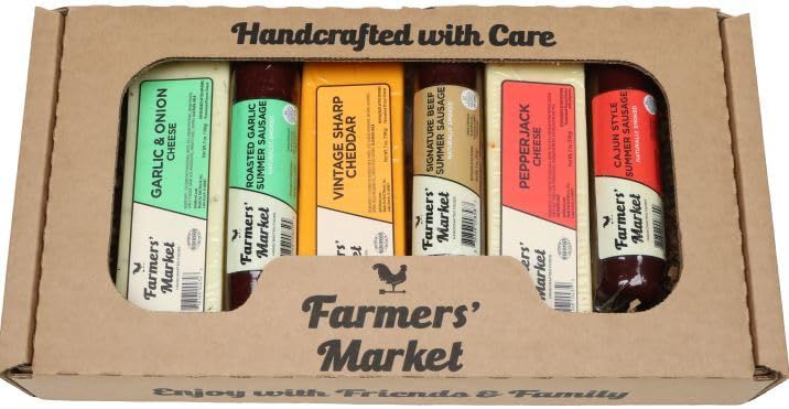 Holiday Charcuterie Gift Box, Wisconsin Cheese and Sausage, Farmers Market, Christmas and Thanksgiving Gift Basket, Classic Assortment