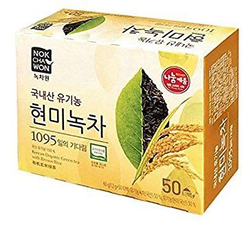 [Nokchawon] NEW USDA Certified Organic Brown Rice Green Tea 50 Tea Bags.