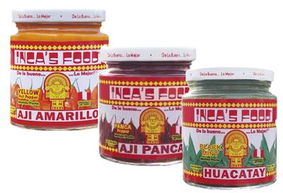 Inca&#39;s Food Mixed Sampler - Aji Amarillo, Aji Panca, and Huacatay - (3) 7.5 Oz Jars