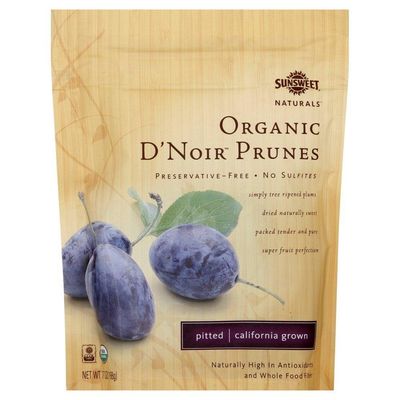 Sunsweet Naturals Organic D&#39;Noir Dried Pitted Prunes, 7-ounce Bags (Case of 12)
