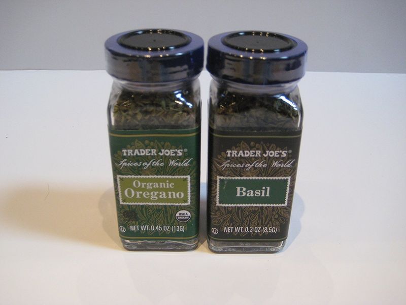 Trader Joe&#39;s Spices of the World Organic Oregano .45 Oz &amp; Basil .3 Oz Bundle