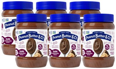 Peanut Butter &amp; Co. Dark Chocolatey Dreams Peanut Butter, Non-GMO Project Verified, Gluten Free, Vegan, 16 Ounce (Pack of 6)