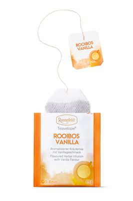 Ronnefeldt Teavelope Rooibos Vanila - Red Rooibos Flavoured Herbal Infusion Tea With Vanila Flavour, Tea Bags Individually Wrapped, 25 Count - Caffeine Free South African Natural Tea - Hot or Iced