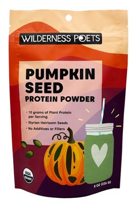 Wilderness Poets, Pumpkin Seed Protein Powder - Organic, Cold-Pressed - Made from 100% Heirloom, Styrian Pumpkin Seeds Grown in Austria (8 Ounce) - 140 Grams of Protein