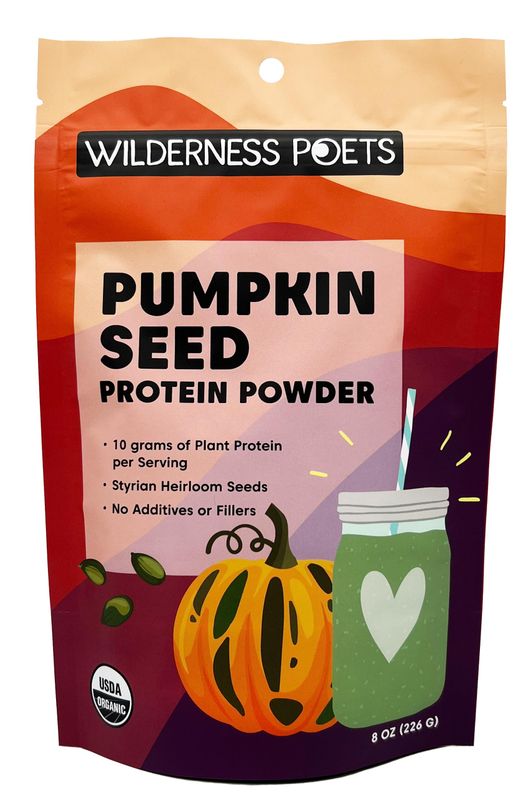 Wilderness Poets, Pumpkin Seed Protein Powder - Organic, Cold-Pressed - Made from 100% Heirloom, Styrian Pumpkin Seeds Grown in Austria (8 Ounce) - 140 Grams of Protein