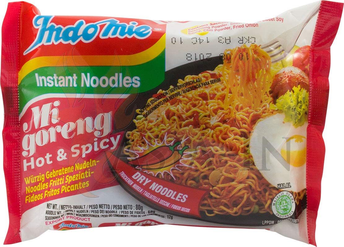Indomie - Instant Noodles, Stir Fry Ramen, Halal Certified, Hot and Spicy Flavor, (Pack of 30)