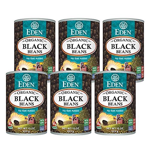 Eden Organic Black Beans No Salt Added 15 OZ (Pack of 6)